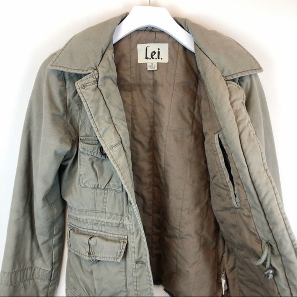 L.E.I. Military Jacket Army Green Coat Sz S - Picture 7 of 7